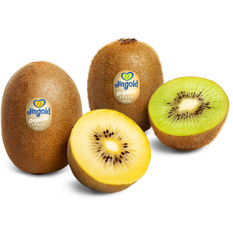 Red, yellow and green Jingold kiwi | Billiger Frische
