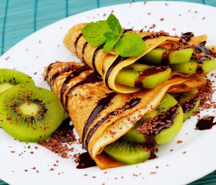 Chocolate Kiwi Crêpes