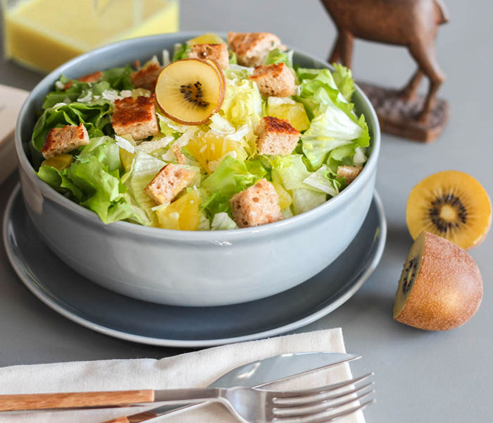 Caesar Salad with kiwi