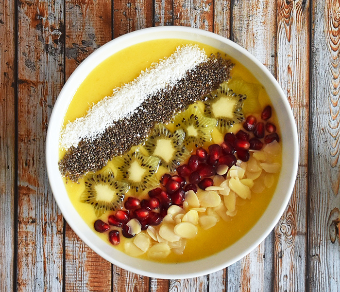 Summer mango and kiwi bowl