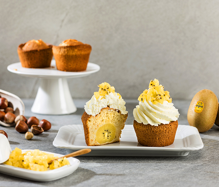 Cupcake vegano alle nocciole e kiwi