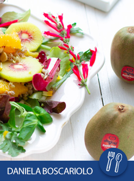 Saracen salad with red kiwis