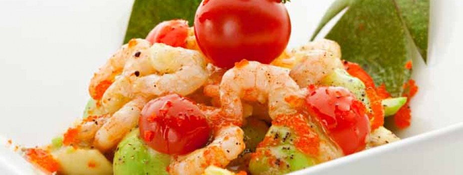 Insalata al profumo di mare in salsa di kiwi