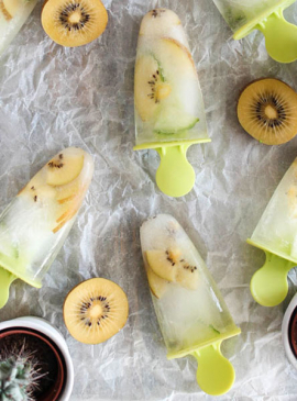 Gin Tonic-Eislutscher mit Kiwi