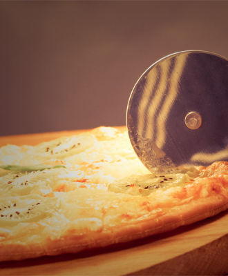 Pizza mit Kiwi-Duft