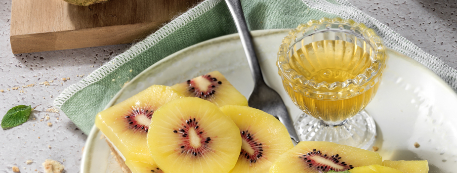 Cheesecake de kiwis rojos: barritas de cheesecake sin cocción