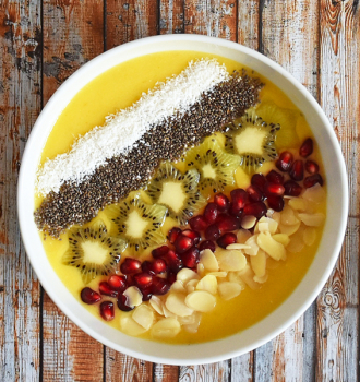 Mango and kiwi summer bowl