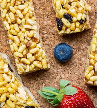 Barrette con frutta e granola
