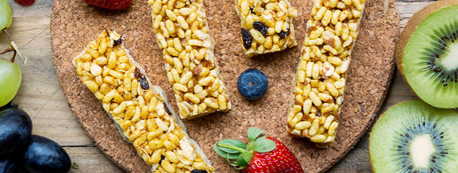 Barrette con frutta e granola