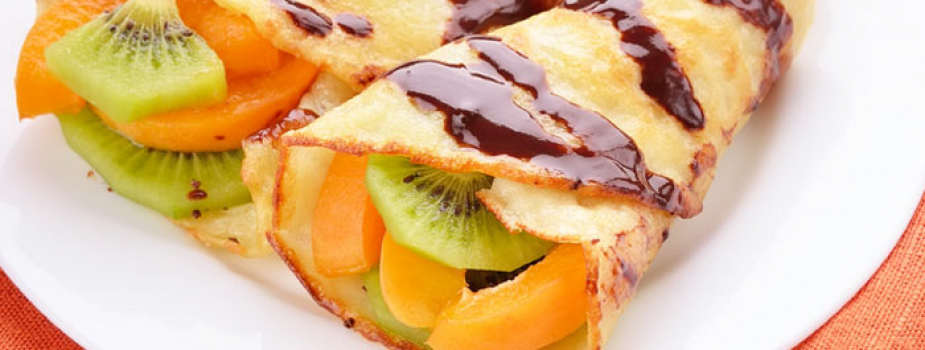 Crespelle mit Lime und Kiwi