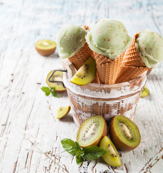 Helado de kiwi