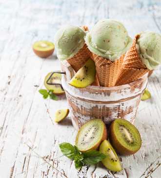 Helado de kiwi