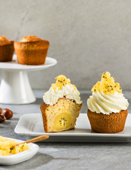 Hazelnut and kiwi vegan cupcakes