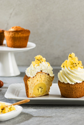 Cupcakes veganos con avellanas y kiwis Cupcakes veganos con avellanas y kiwis