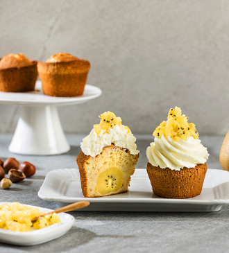 Hazelnut and kiwi vegan cupcakes