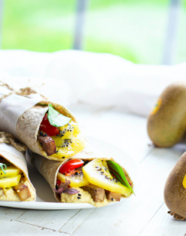 Wrap super proteici ai kiwi gialli Wrap super proteici ai kiwi gialli