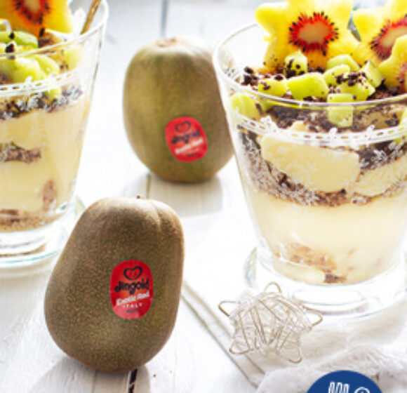 Rich red kiwi trifle