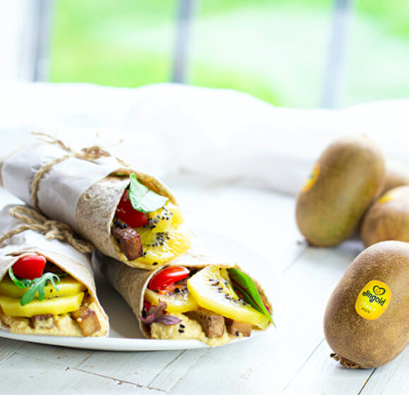 Wrap super proteici ai kiwi gialli